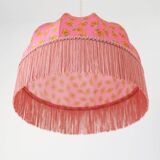 Printed textile suspension, dome shape with fringes