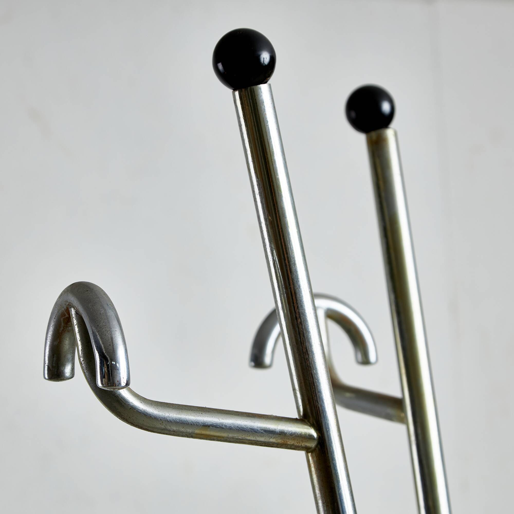 Postmodern Coat Rack with Umbrella Holder and Vinyl Spheres Decor