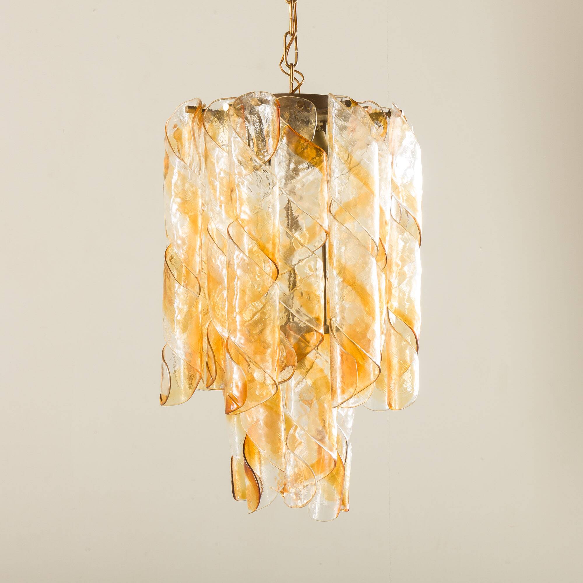 Mid century Murano 'Torciglione' Glass Chandelier by Mazzega, Italy 1970s