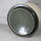 Important cylindrical planter in cream lacquered fiberglass, circa 1970