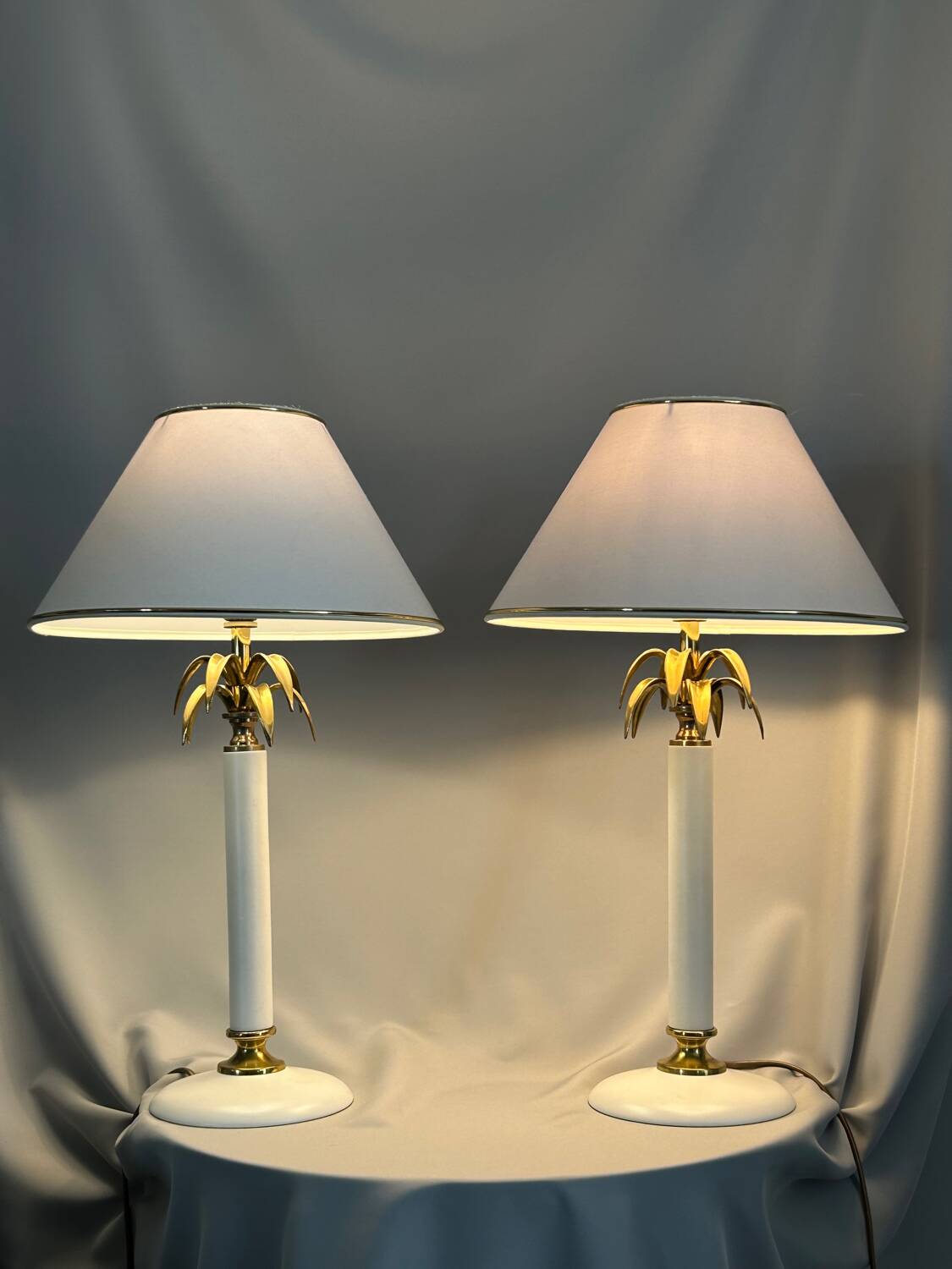 Pair of white ceramic lamps 1970
