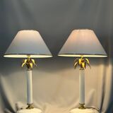 Pair of white ceramic lamps 1970