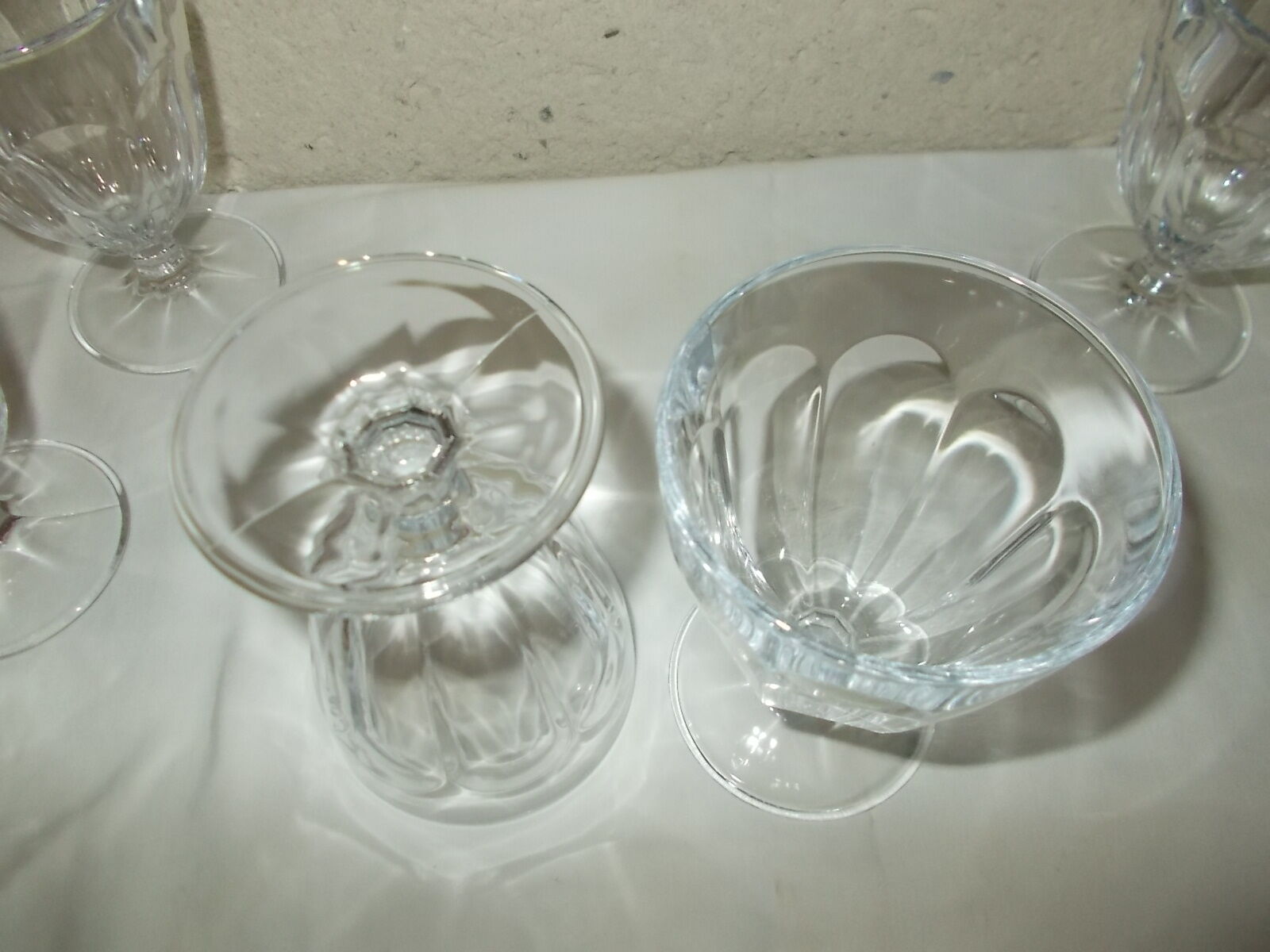 Set of 9 antique stemmed glasses