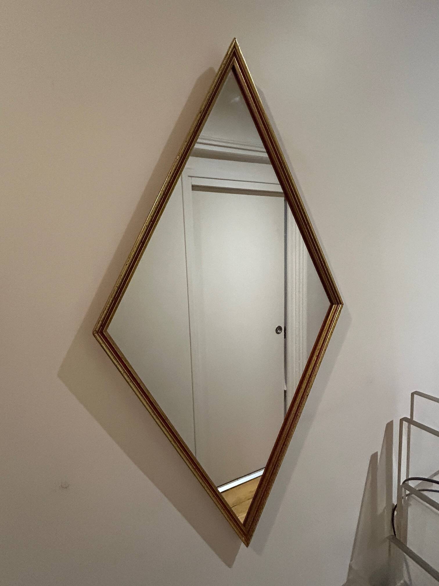 vintage diamond-shaped mirror