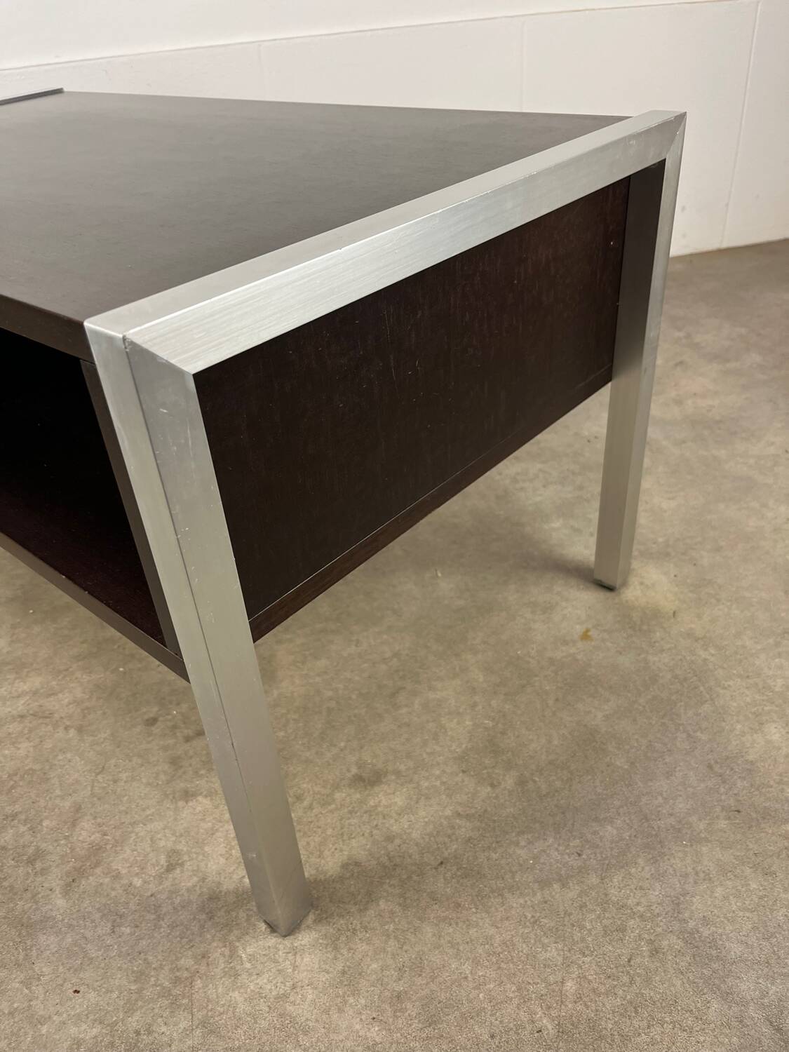 1970s coffee table in teak and aluminium