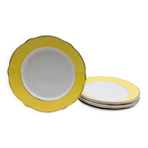 6 Dinner Plates Stamped “K&G Lunéville Badonviller”, Jonquil