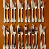 Christofle Perles 12-piece fish cutlery set, excellent condition