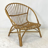 Rattan shell armchair
