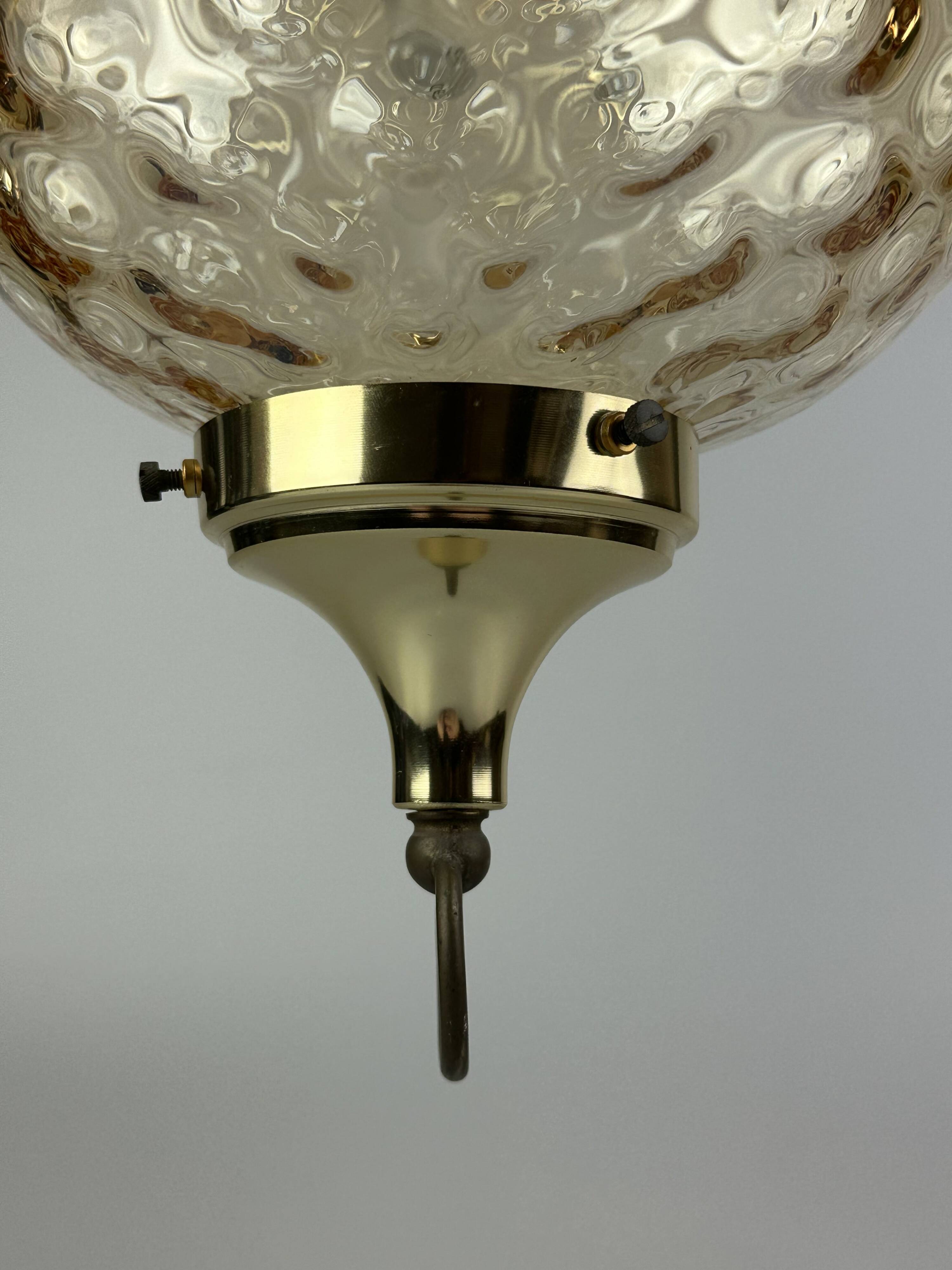 60s 70s ceiling lamp hanging lamp by Glashütte Limburg Germany Space Age