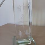 “Dancers” bedside lamp with crystal glass base