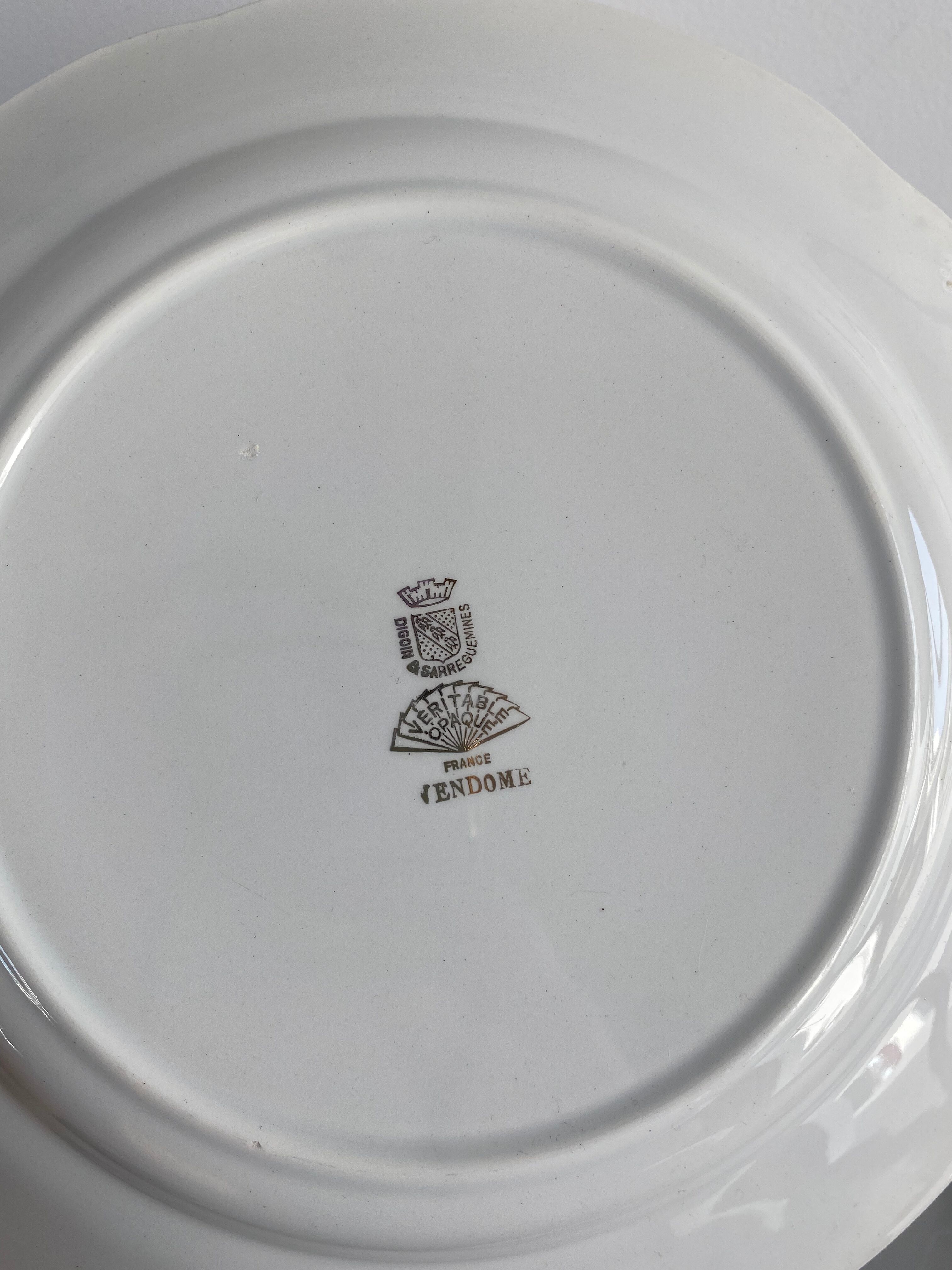 Plate service and dish Sarreguemines old