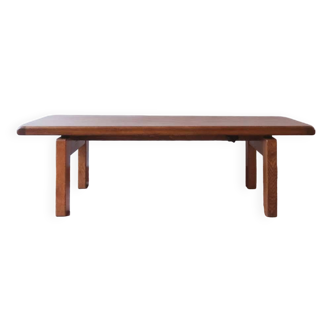 Large solid retractable coffee table