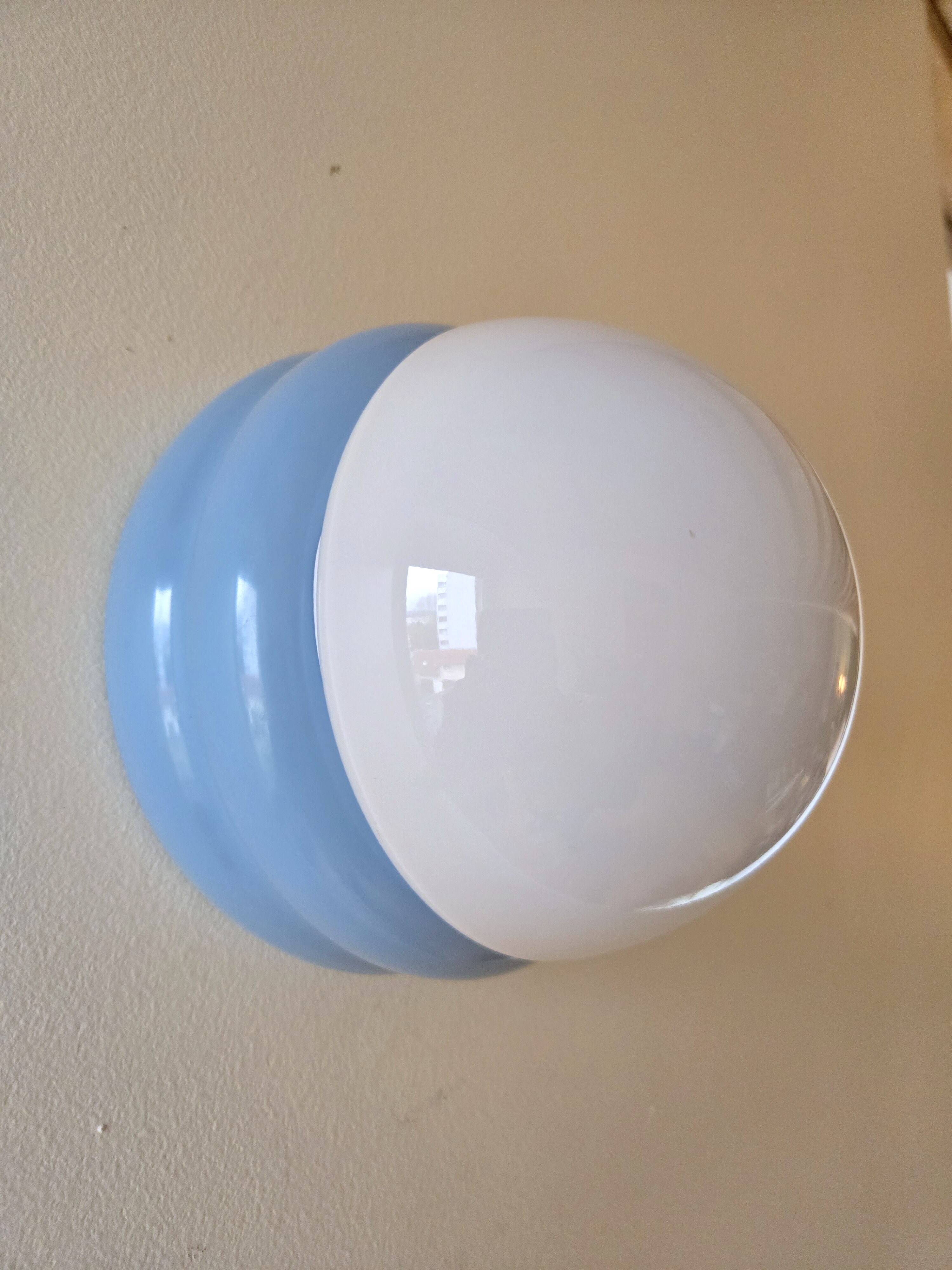 Pair of Monoprix X Goodmoods designer wall lights - post-modern opaline glass