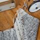 Berber carpet Zanafi - 100% black and white wool - 115 cm x 60 cm