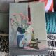 Tableau Huile sur toile bouquet de fleurs et bougies vintage
