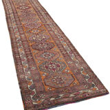 Handwoven one-of-a-kind anatolian purple runner rug 91 cm x 375 cm
