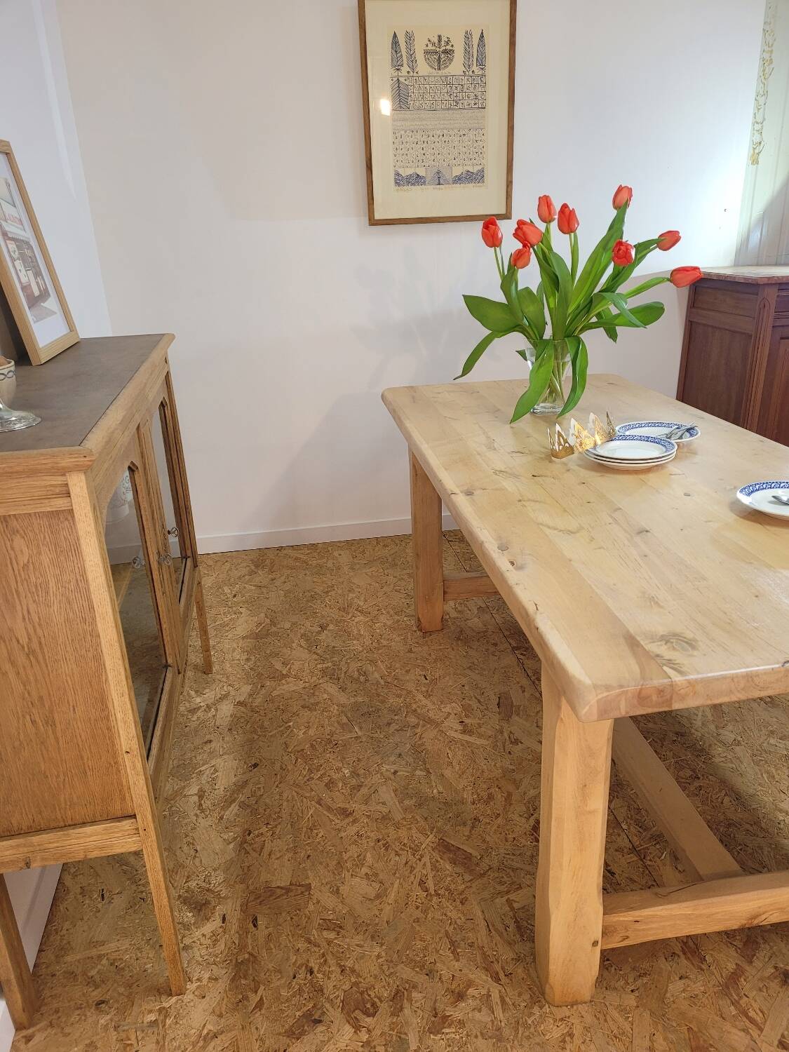 Solid wood farm table