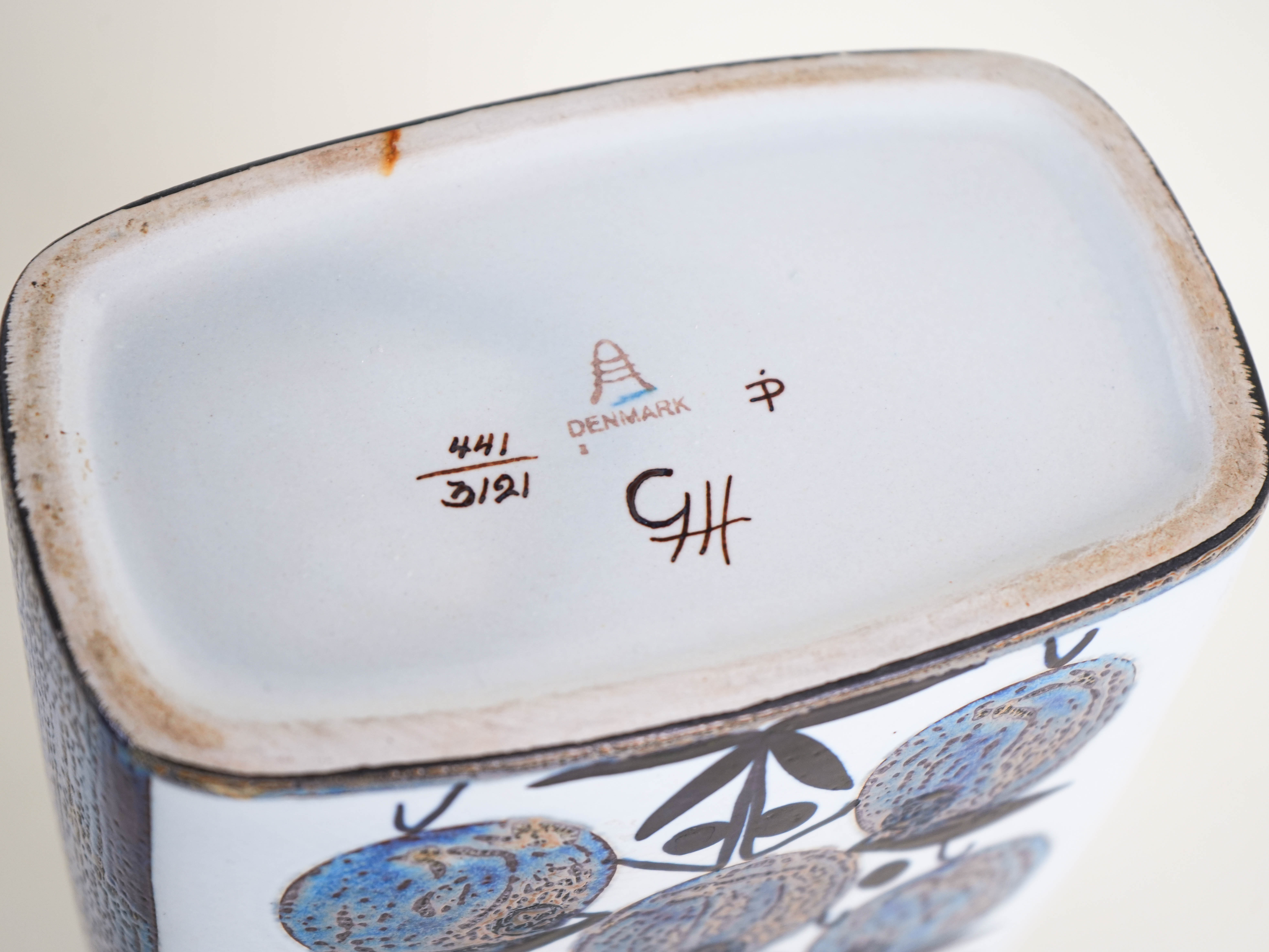 Ceramic vase, Danish design, 1960s, manufactured by Aluminia