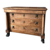 Cherry wood commode in the Egyptian Revival style from around 1800.