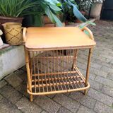 Table d'appoint rotin 60's