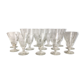Series of 14 table glasses 60s