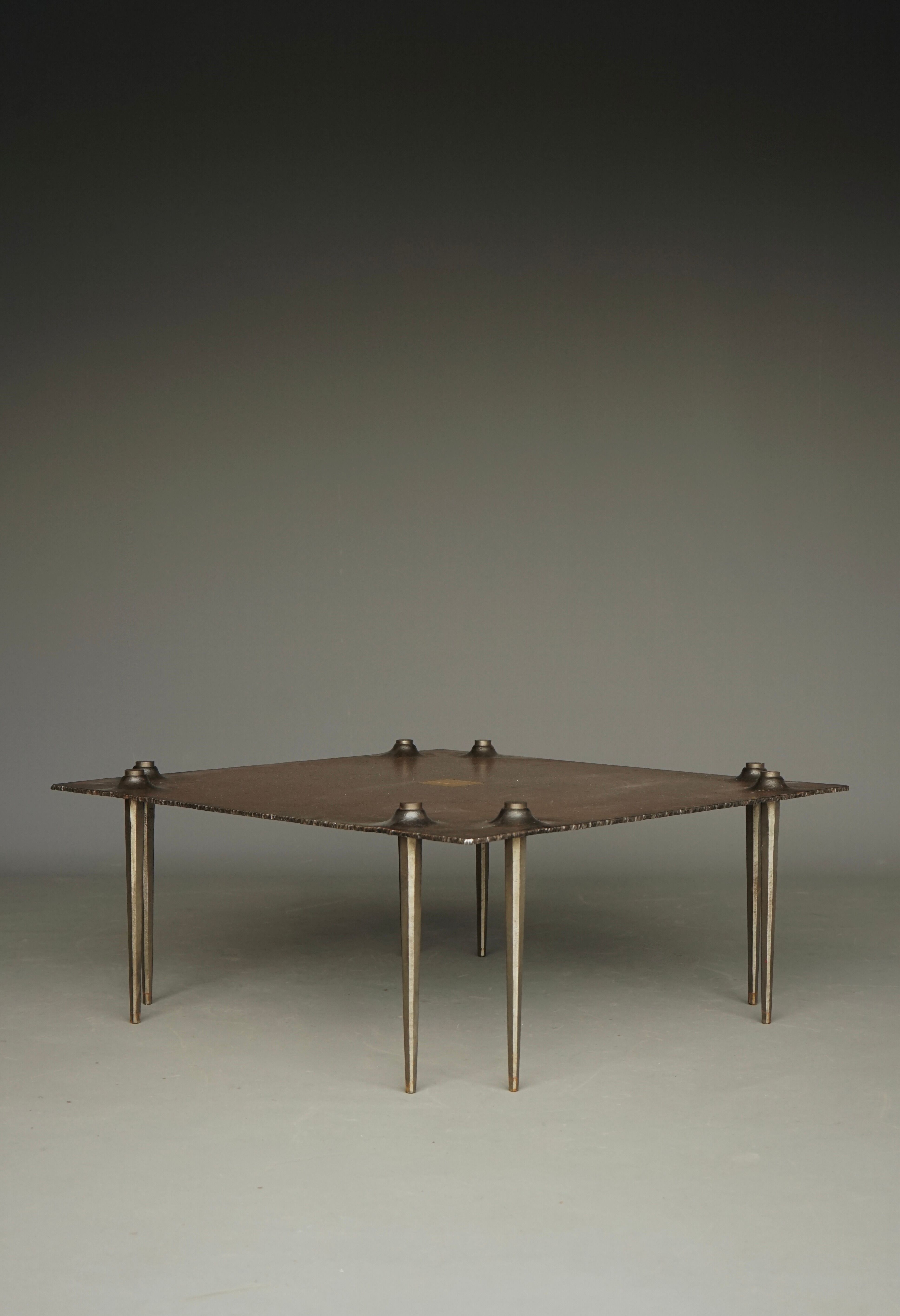 Idir Mecibah brutalist coffee table, Belgium 1997