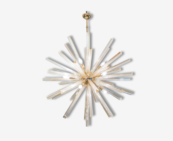 Lustre verre de murano avec triedri