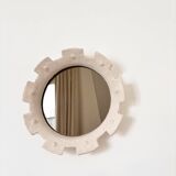 Contemporary French ceramic mirror, "Gioielli" by Renzo Maar.
