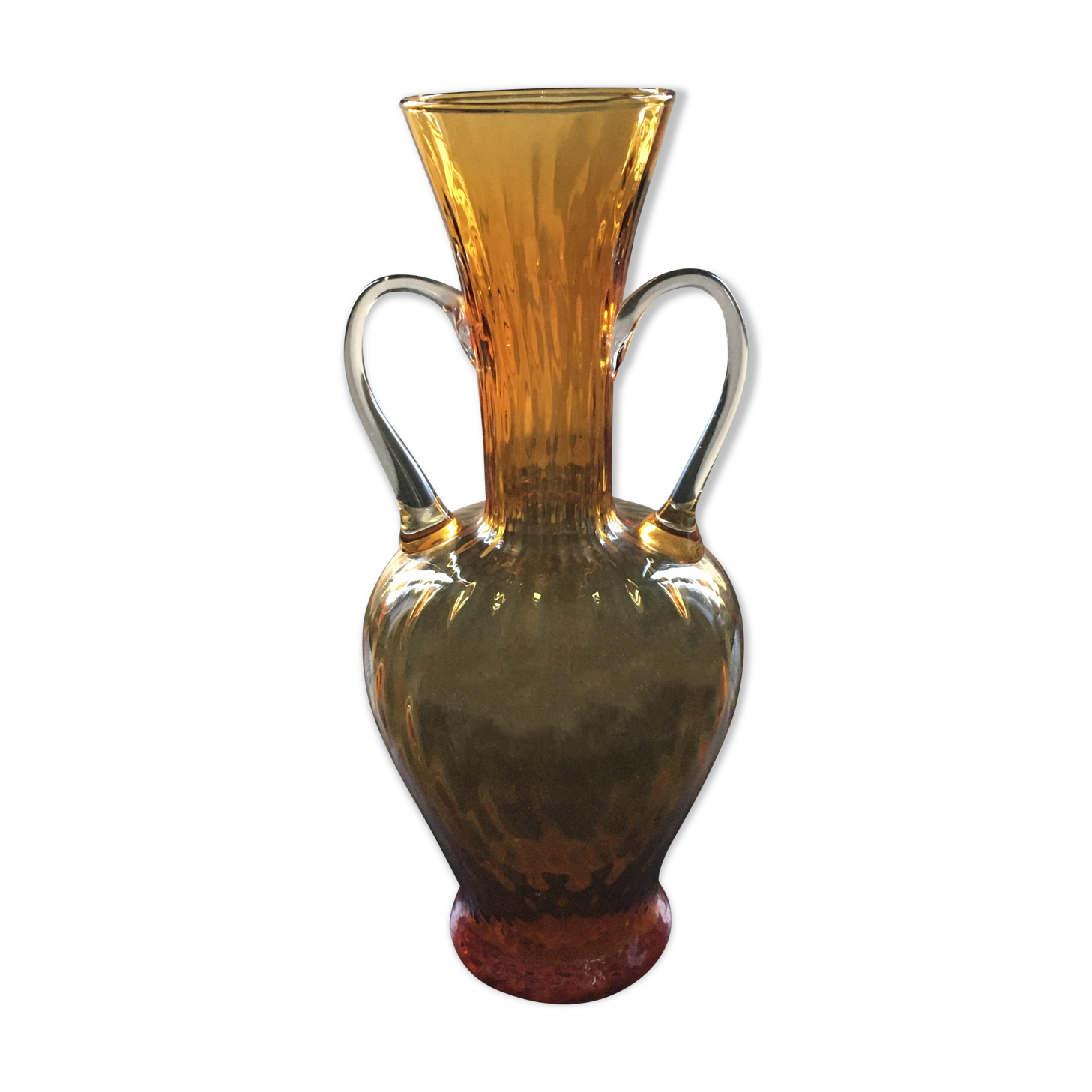 Amber amphora vase