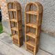 Pair of wicker rattan bookcases