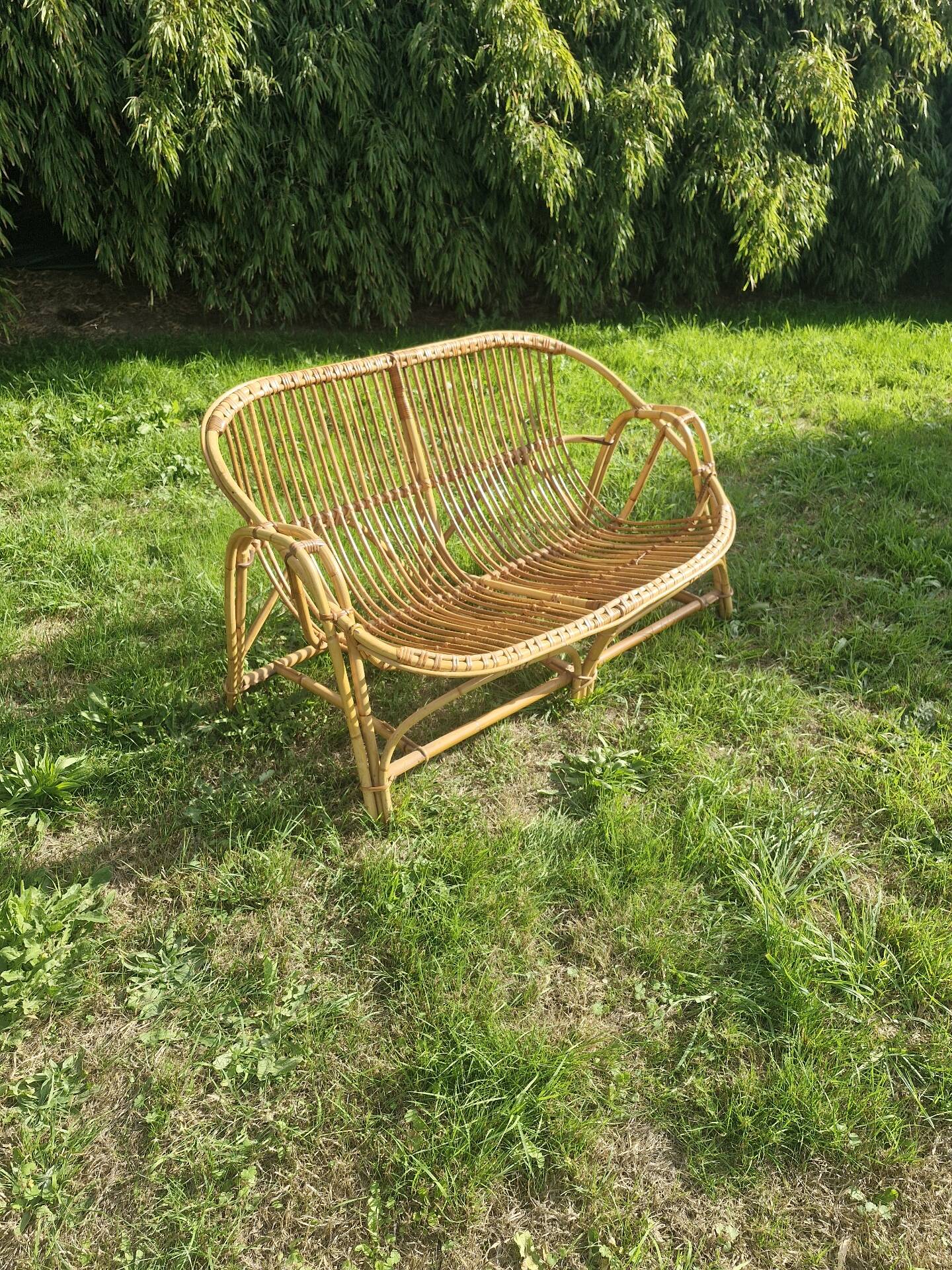 Rattan bench