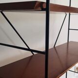 Modular shelf on feet String metal and wood