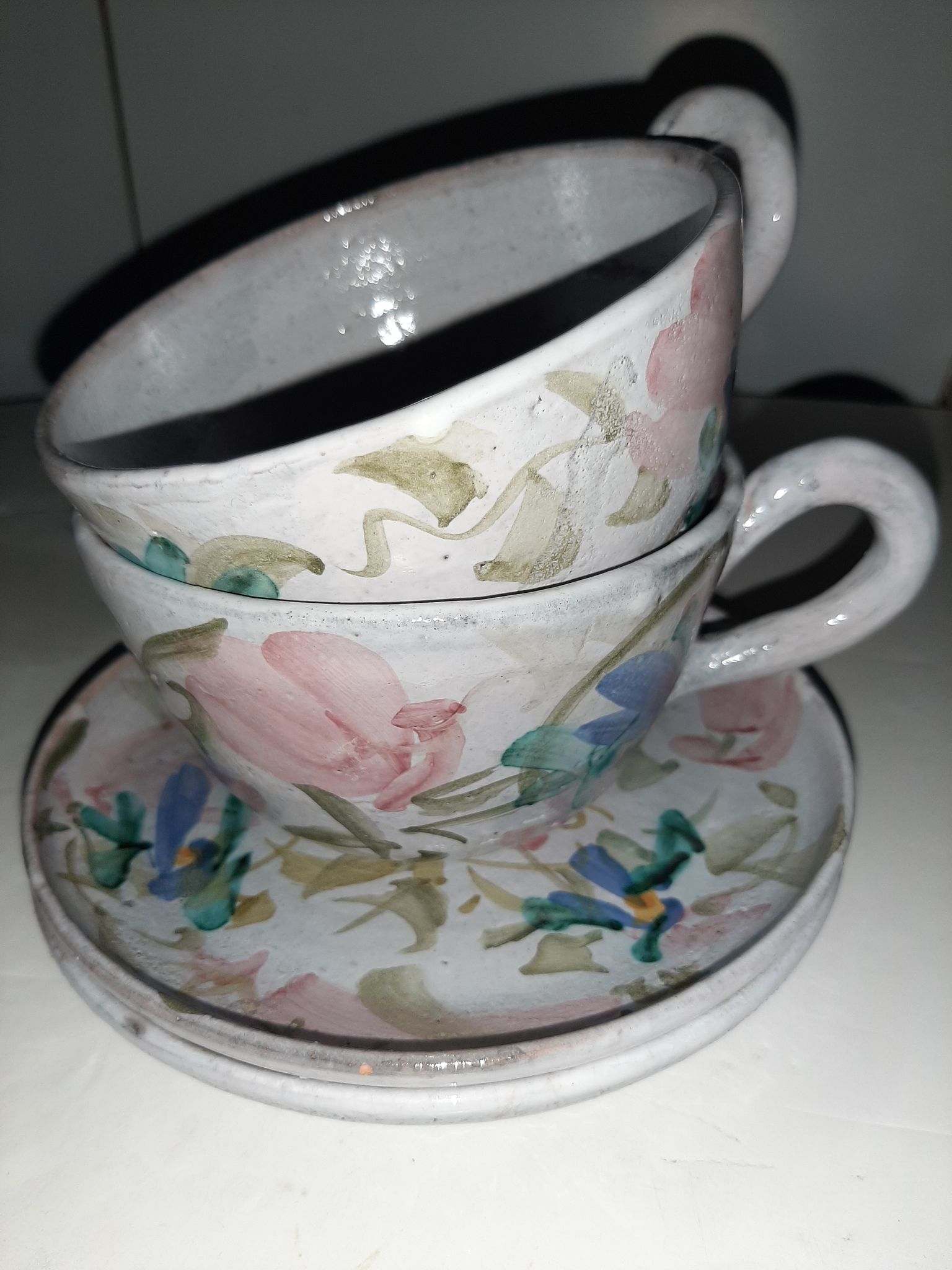 Breakfast cups jjl Vallauris artistic ceramics
