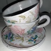 Breakfast cups jjl Vallauris artistic ceramics