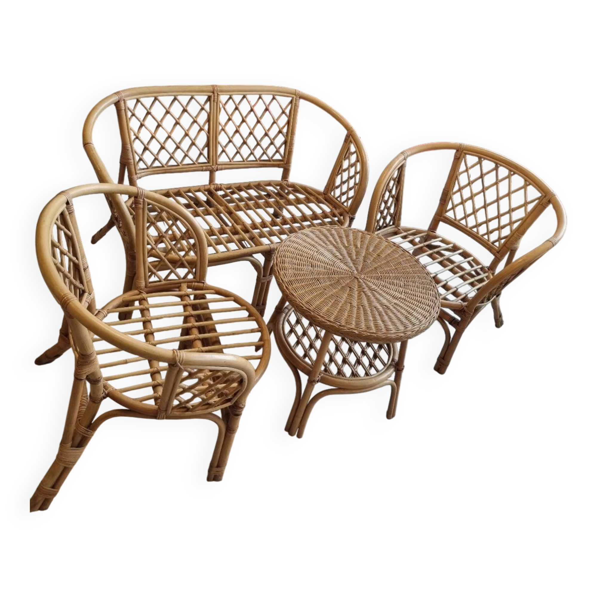 Vintage bamboo rattan garden furniture