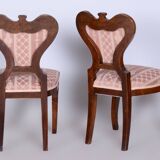 Ensemble de sièges restauré en chêne Biedermeier, noyer, construction stable, Autriche, années 1840