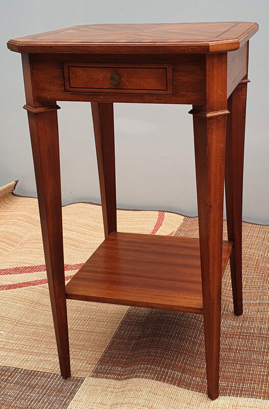2 old bedside tables in marquetry