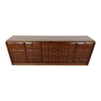 Graphical brutalist credenza, 1970s