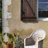 White rattan armchair