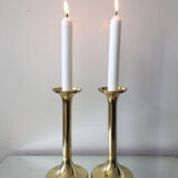 Danish mid century brass candleholders set of 2