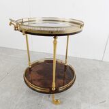 Italian goatskin and parchment serving bar cart
