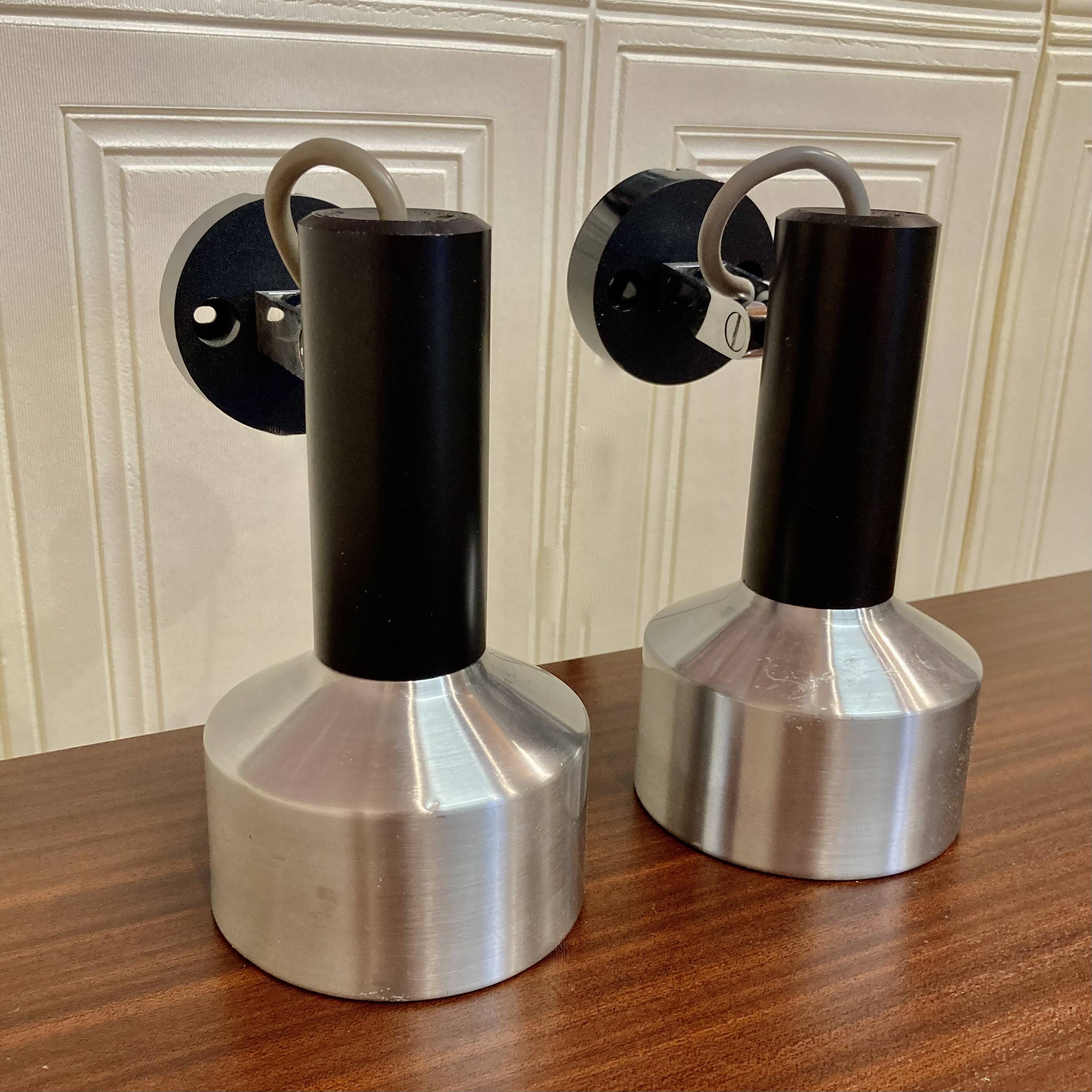 PAIR OF MODULAR SCANDINAVIAN DESIGN WALL LIGHTS 1960.
