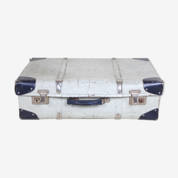 Valise vintage valise bleu clair gris