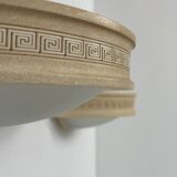 Pair of vintage wall lights, beige plaster and frosted glass, France, 1970.