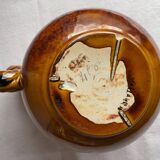 Vallauris 1950 Ewer or Pitcher with twisted handle in enameled ceramic