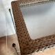 Grand miroir en cordage tressé