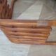 Table basse vintage - Bambou rotin et verre - Année 80 - Beau design
