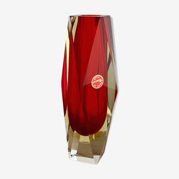 Faceted Murano glass vase, 1960s
