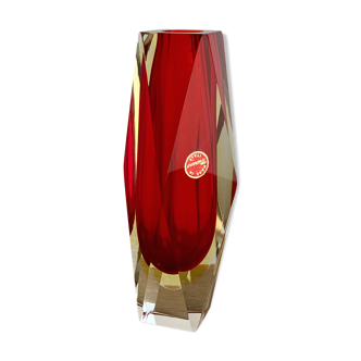 Faceted Murano glass vase, 1960s