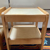 Pair of elm bedside tables
